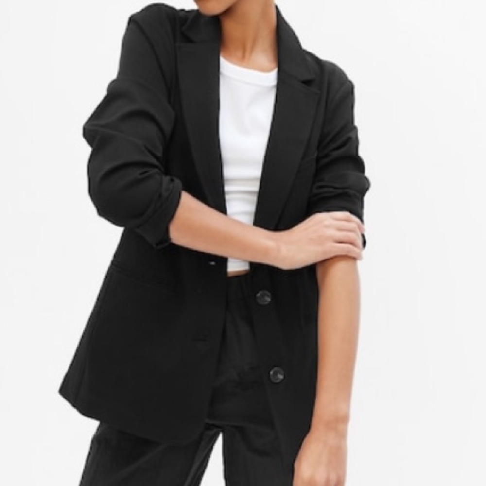 Gap Black Lined Fitted Blazer Jacket - image 1